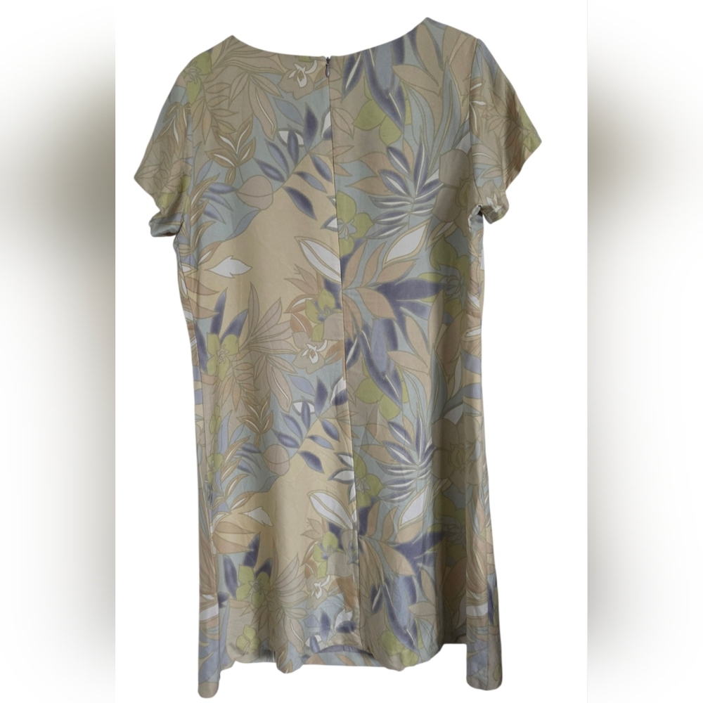 Tori Richard 100% Silk‎ Floral Shift Hawaiian Dress XL Tropical Resort Pastel - Picture 4 of 11